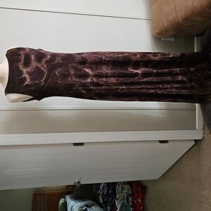 Vintage En Francais Gown 14 Brown  Gold Shimmer Maxi Dress Dark Romantic